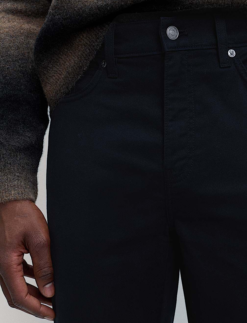 Straight Fit Textured 5 Pocket Trousers