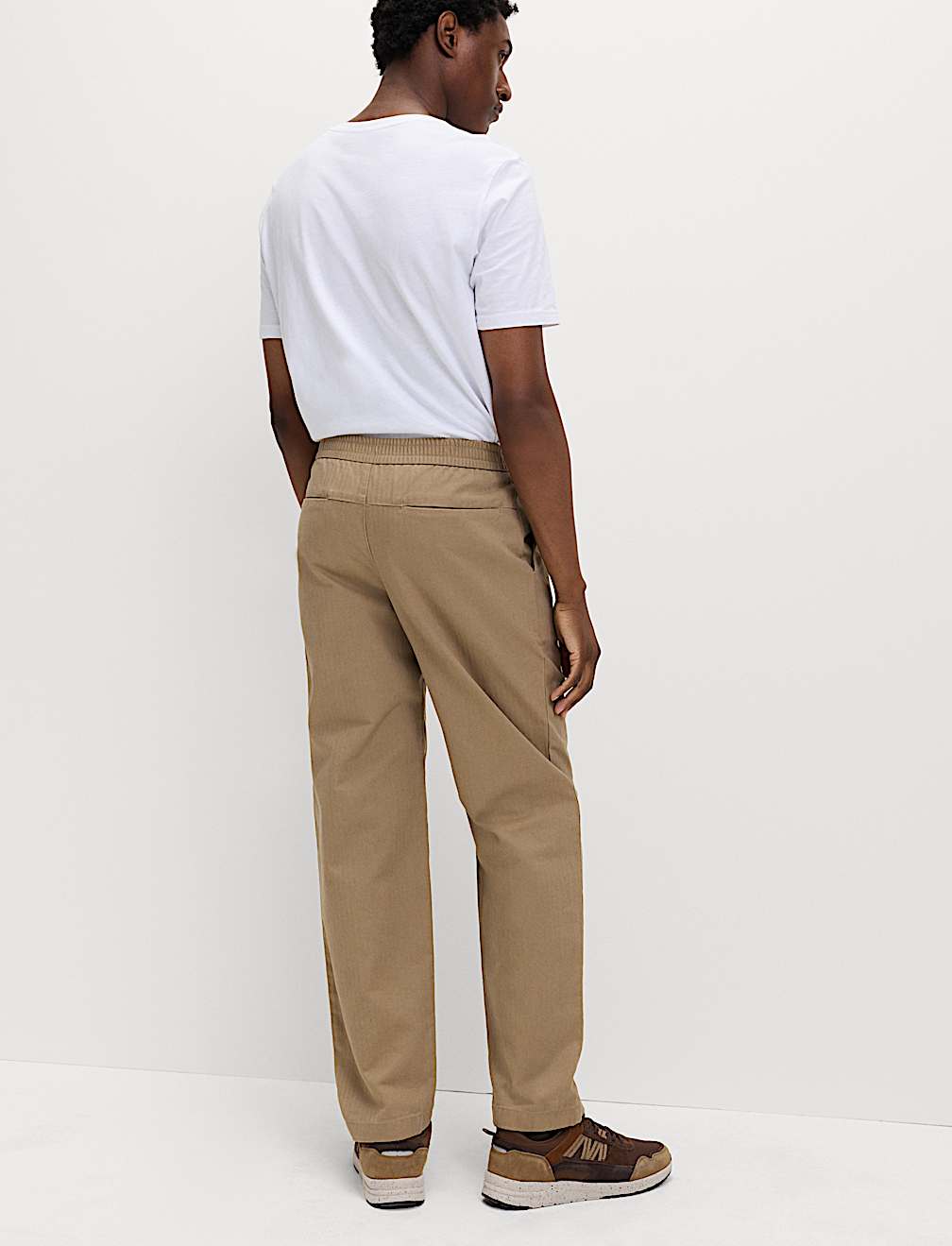 Pure Cotton Herringbone Trousers