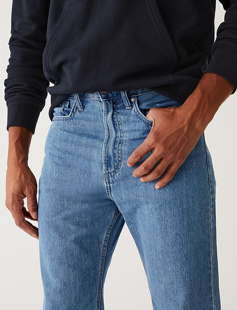 Pure Cotton Straight Fit Jeans