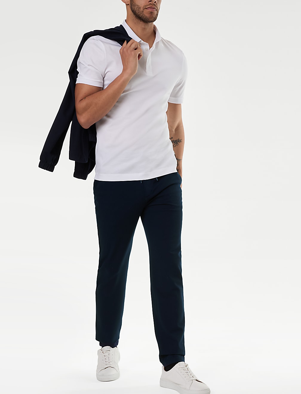 Tapered Fit Stretch Twill Trousers
