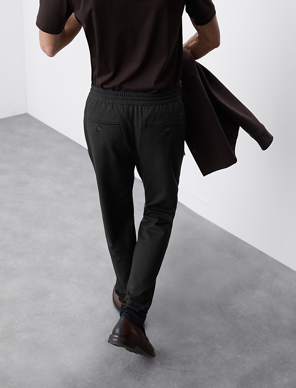 Tapered Fit Stretch Twill Trousers