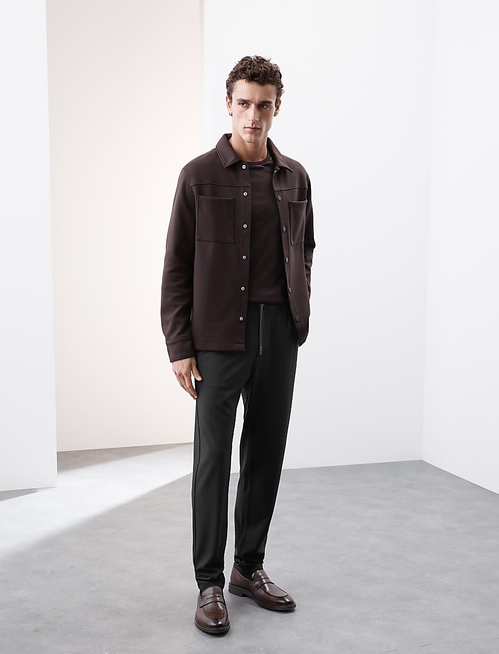 Tapered Fit Stretch Twill Trousers