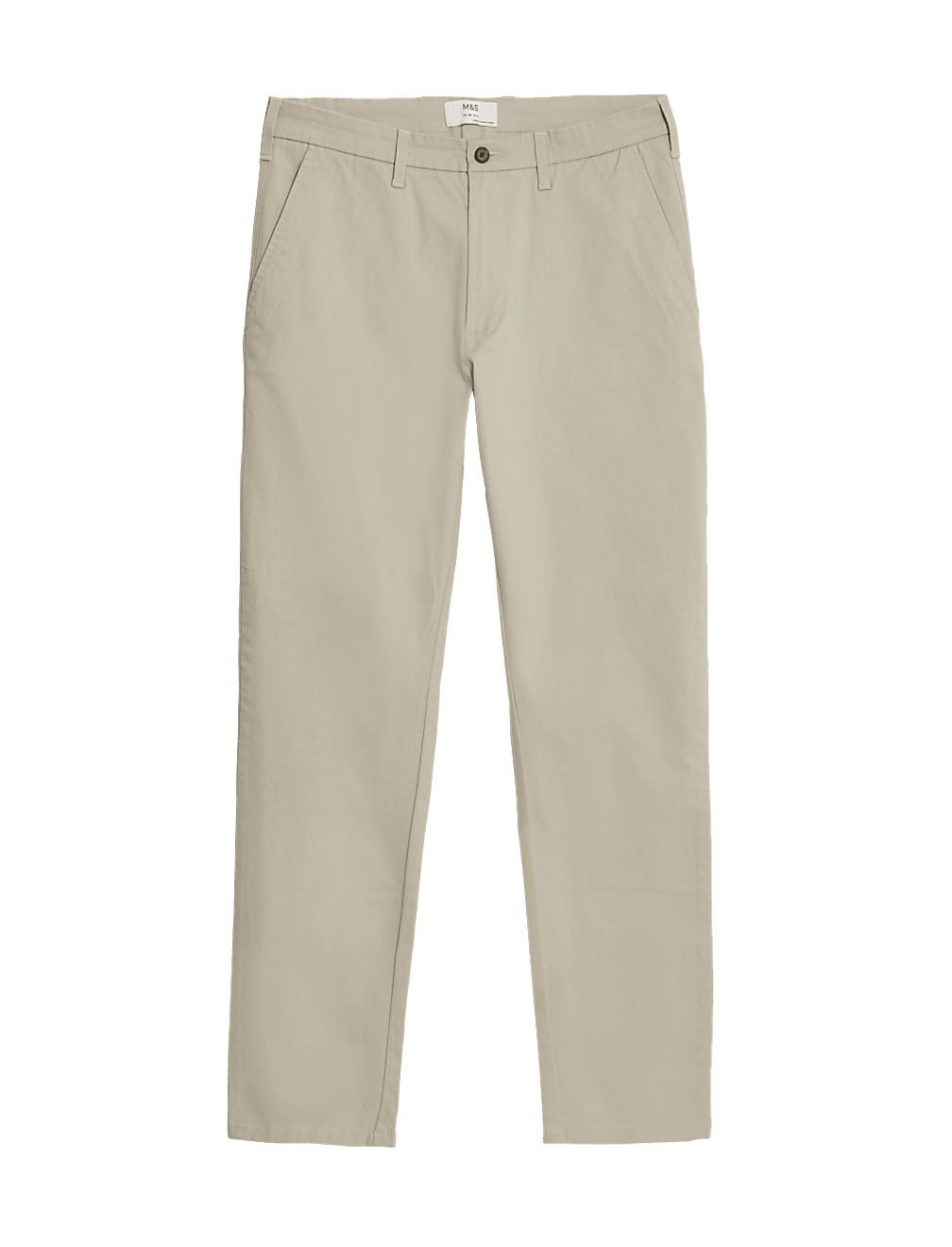 Slim Fit Cotton Rich Solid Trousers