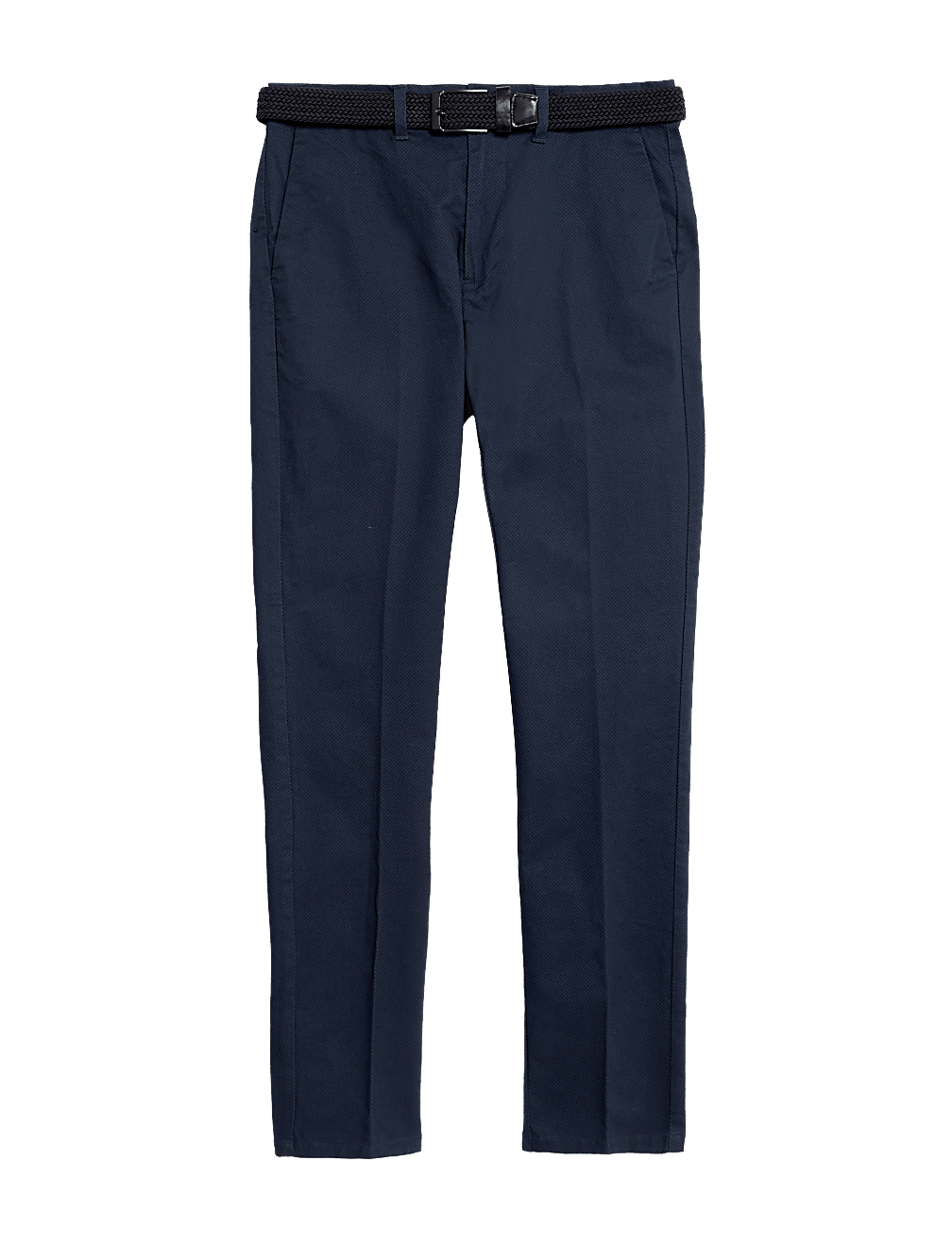 Slim Fit Printed Belted Stretch Chinos