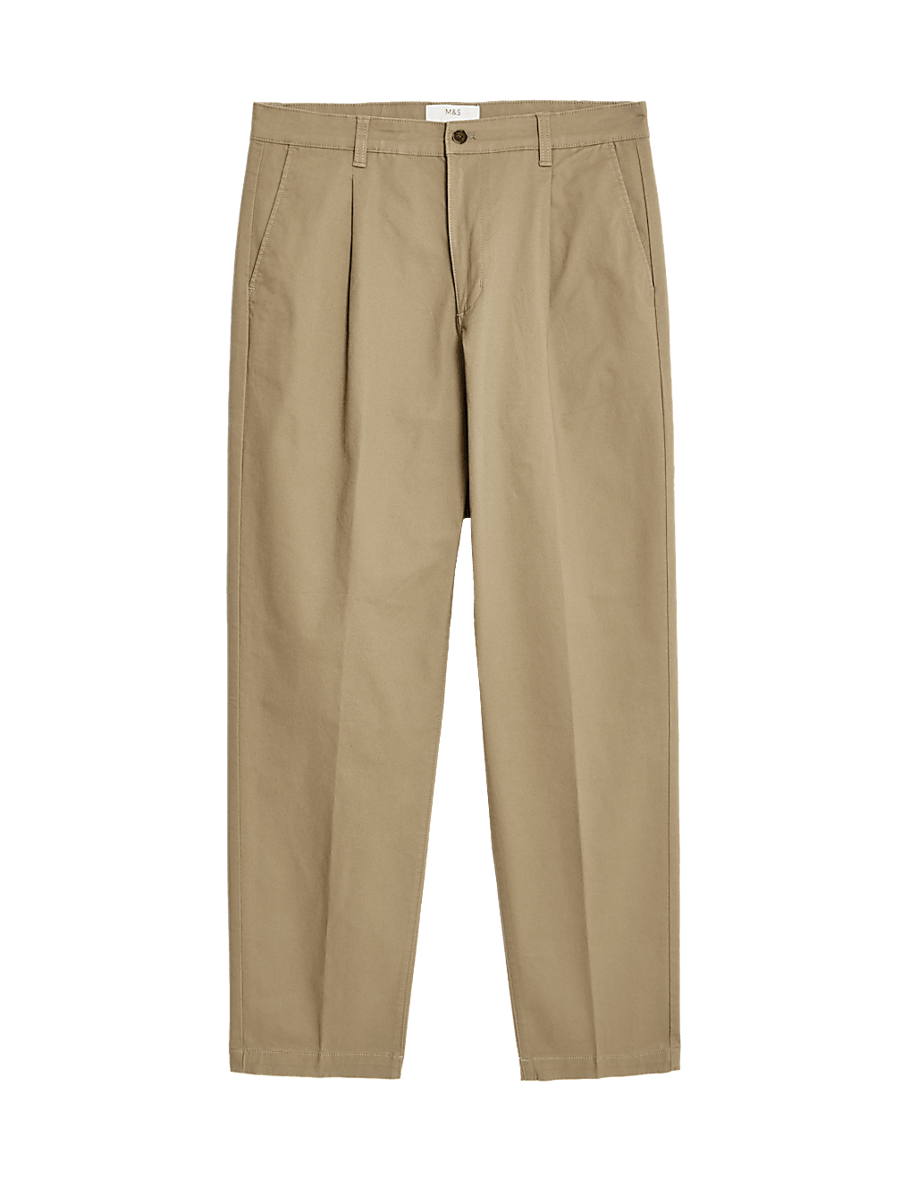 Regular Fit Single Pleat Stretch Chinos