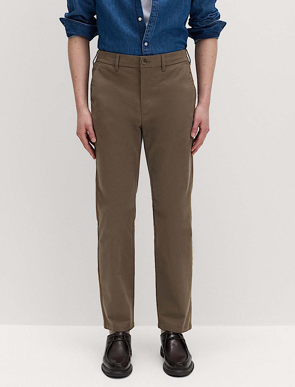 Regular Fit Half Elasticated Waist Chinos