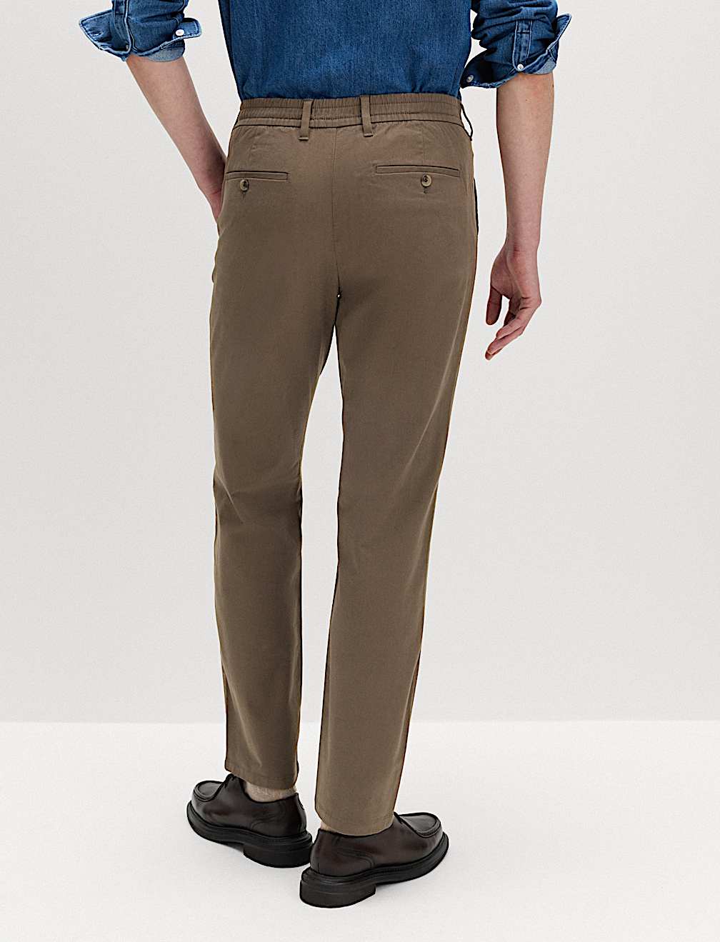 Regular Fit Half Elasticated Waist Chinos