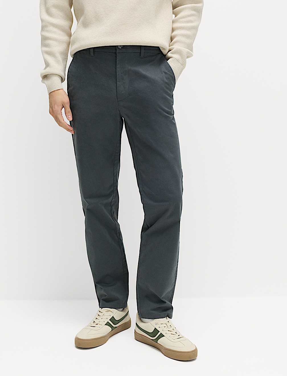 Regular Fit Half Elasticated Waist Chinos