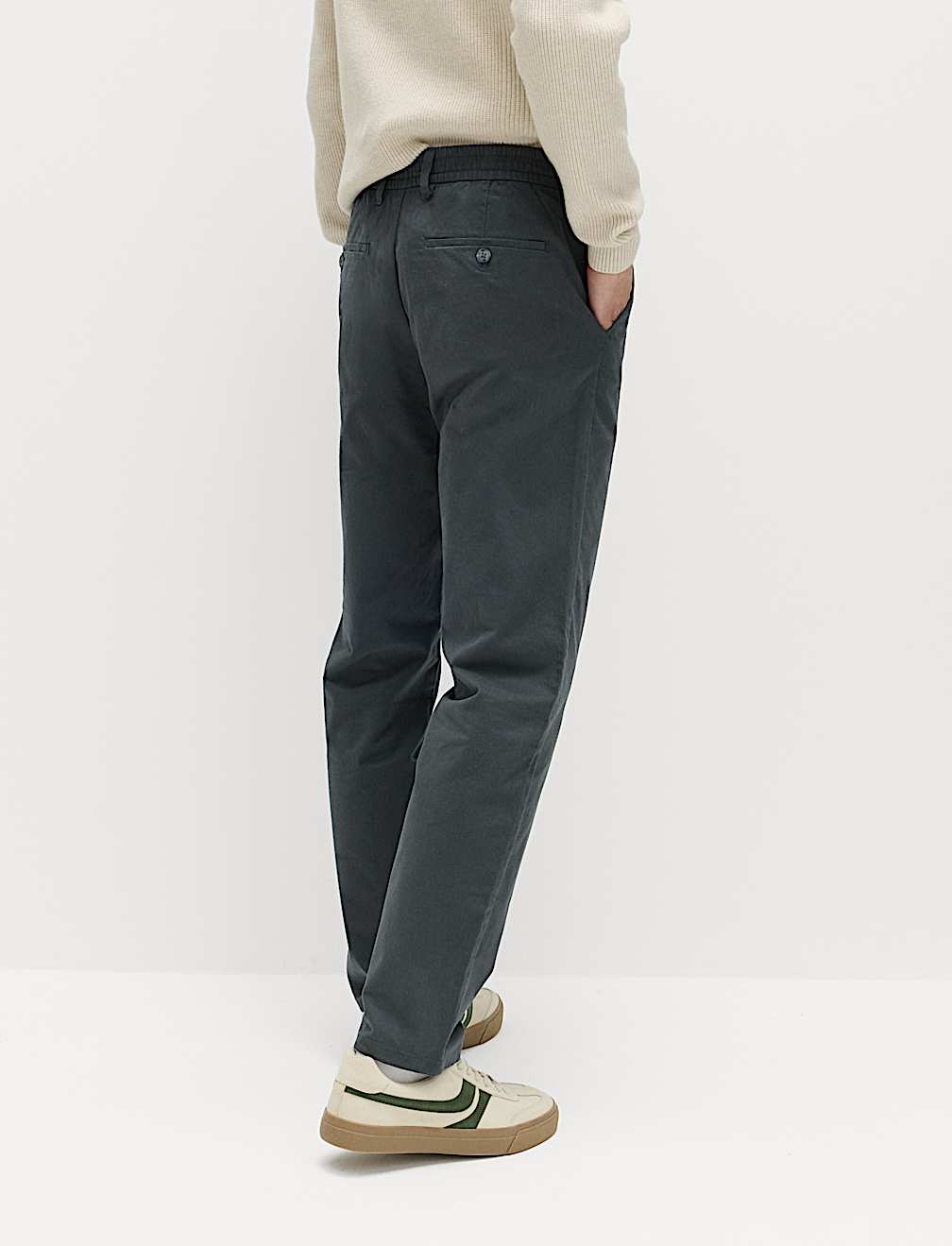 Regular Fit Half Elasticated Waist Chinos