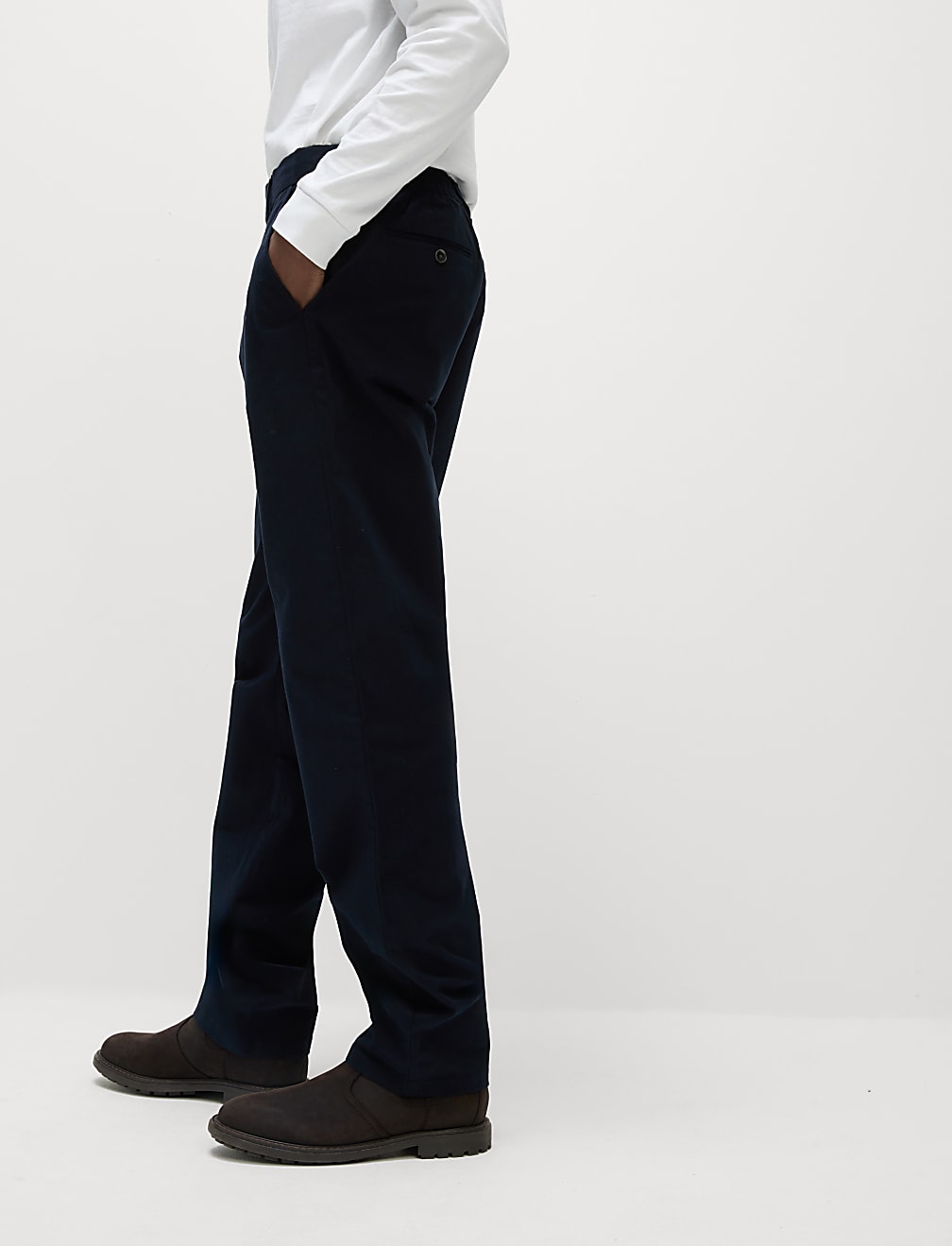 Regular Fit Elasticated Waist Chinos