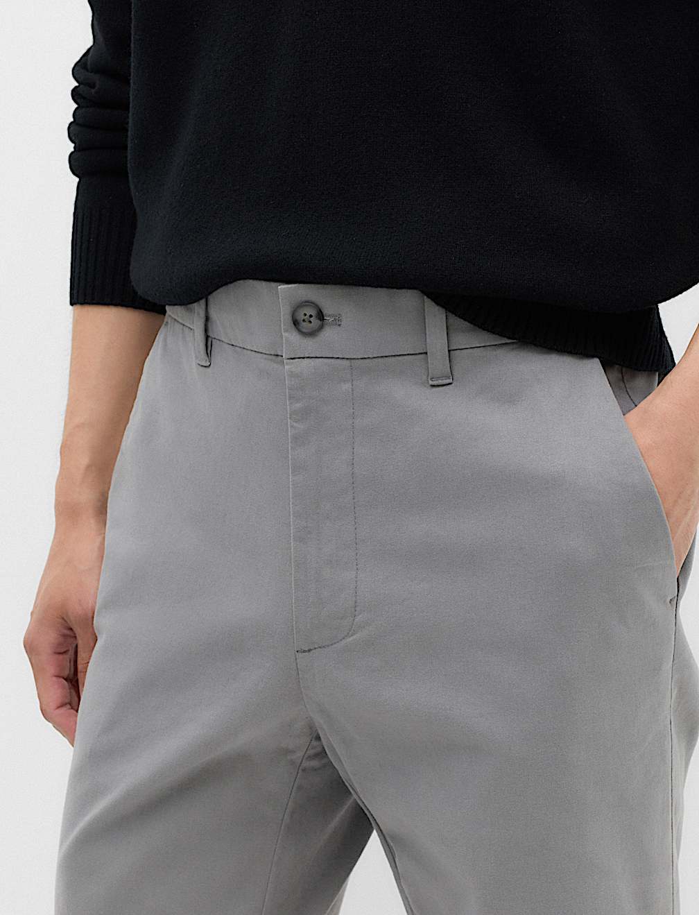 Regular Fit Half Elasticated Waist Chinos