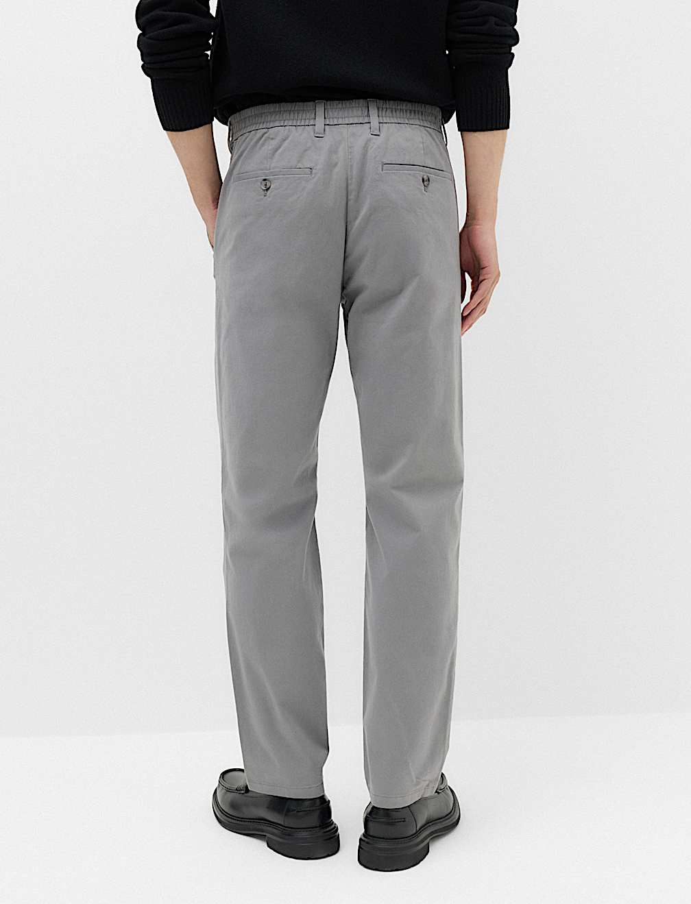 Regular Fit Half Elasticated Waist Chinos