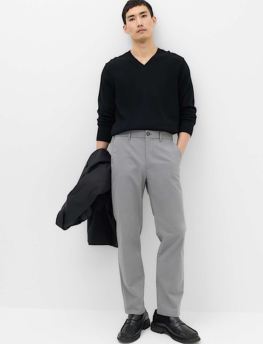 Regular Fit Half Elasticated Waist Chinos