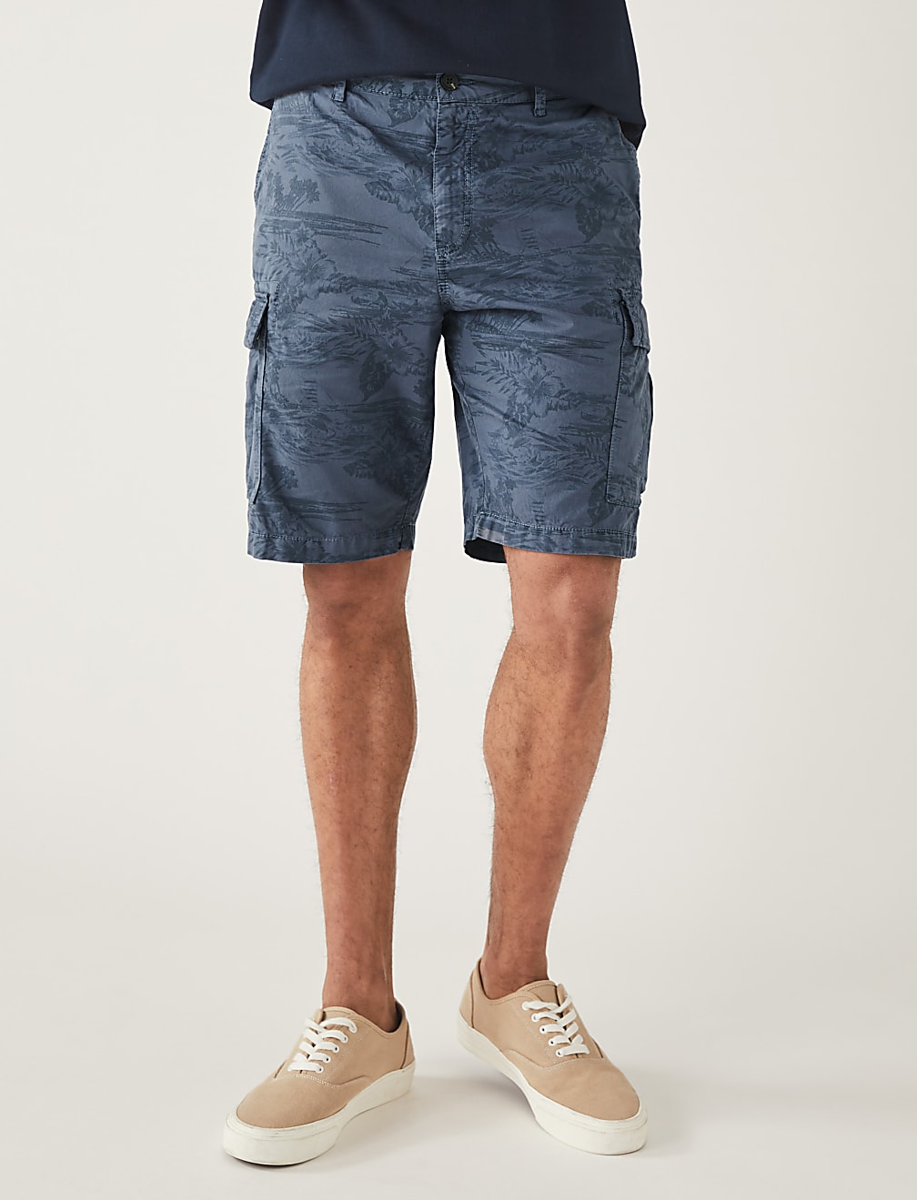 Pure Cotton Printed Cargo Shorts