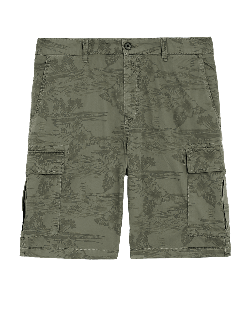 Pure Cotton Printed Cargo Shorts