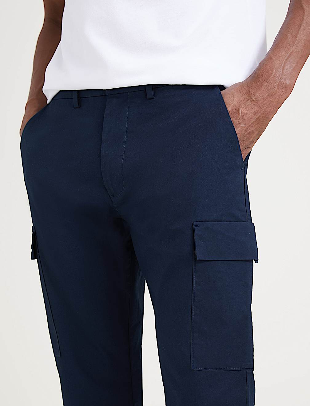 Slim Fit Stretch Cargo Trousers