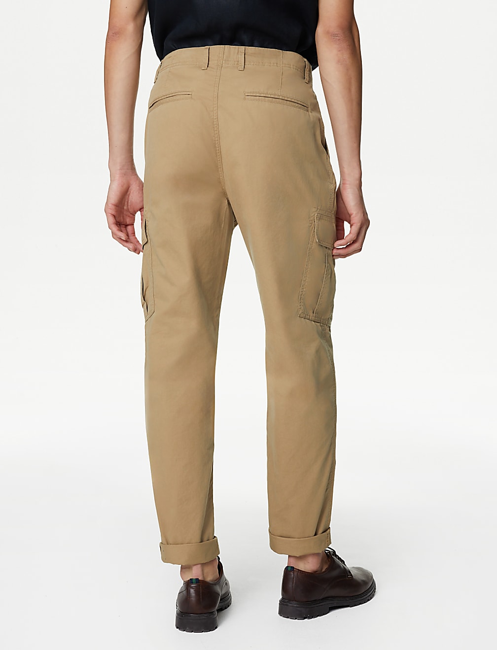 Tapered Fit Pure Cotton Lightweight Cargo Trousers