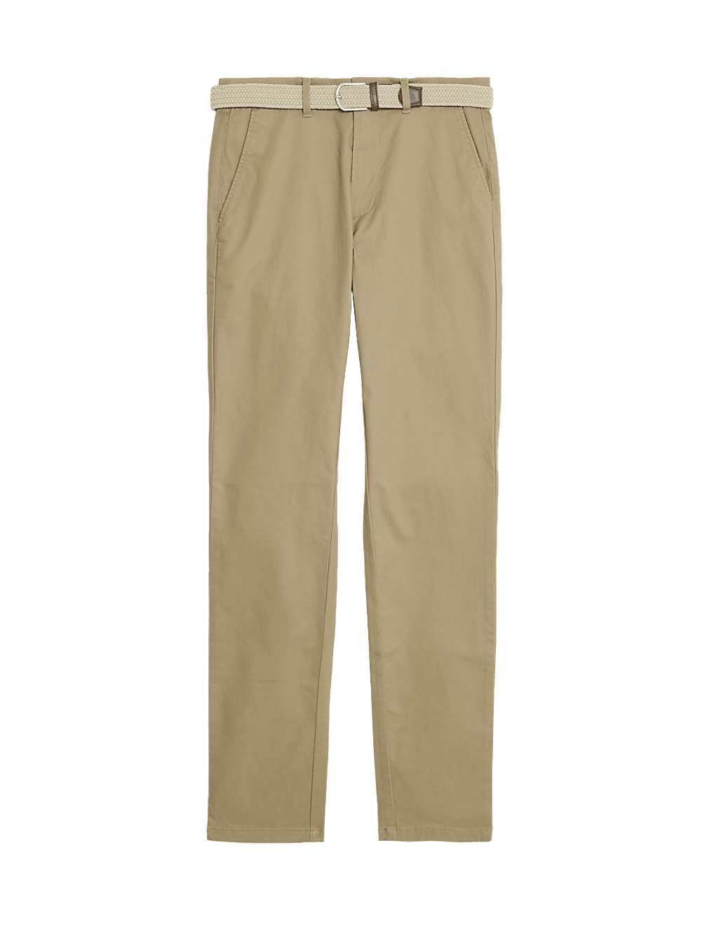 Slim Fit Belted Stretch Chinos