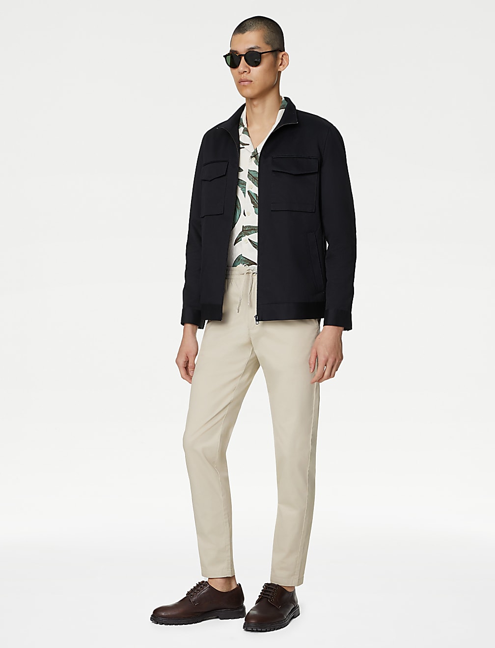 Tapered Fit Elasticated Waist Trousers