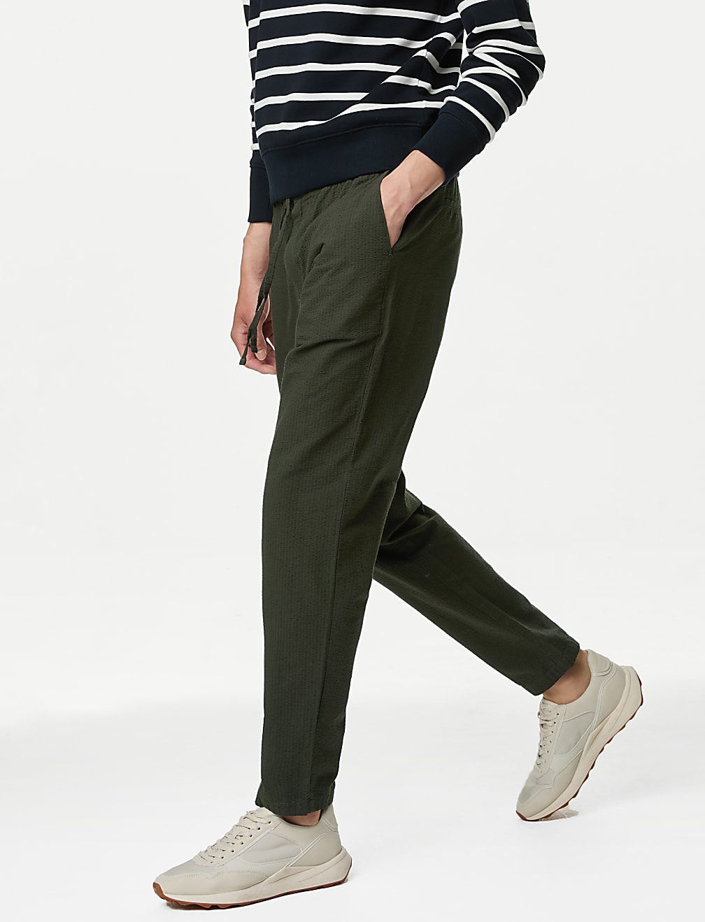 Regular Fit Pure Cotton Seersucker Trousers
