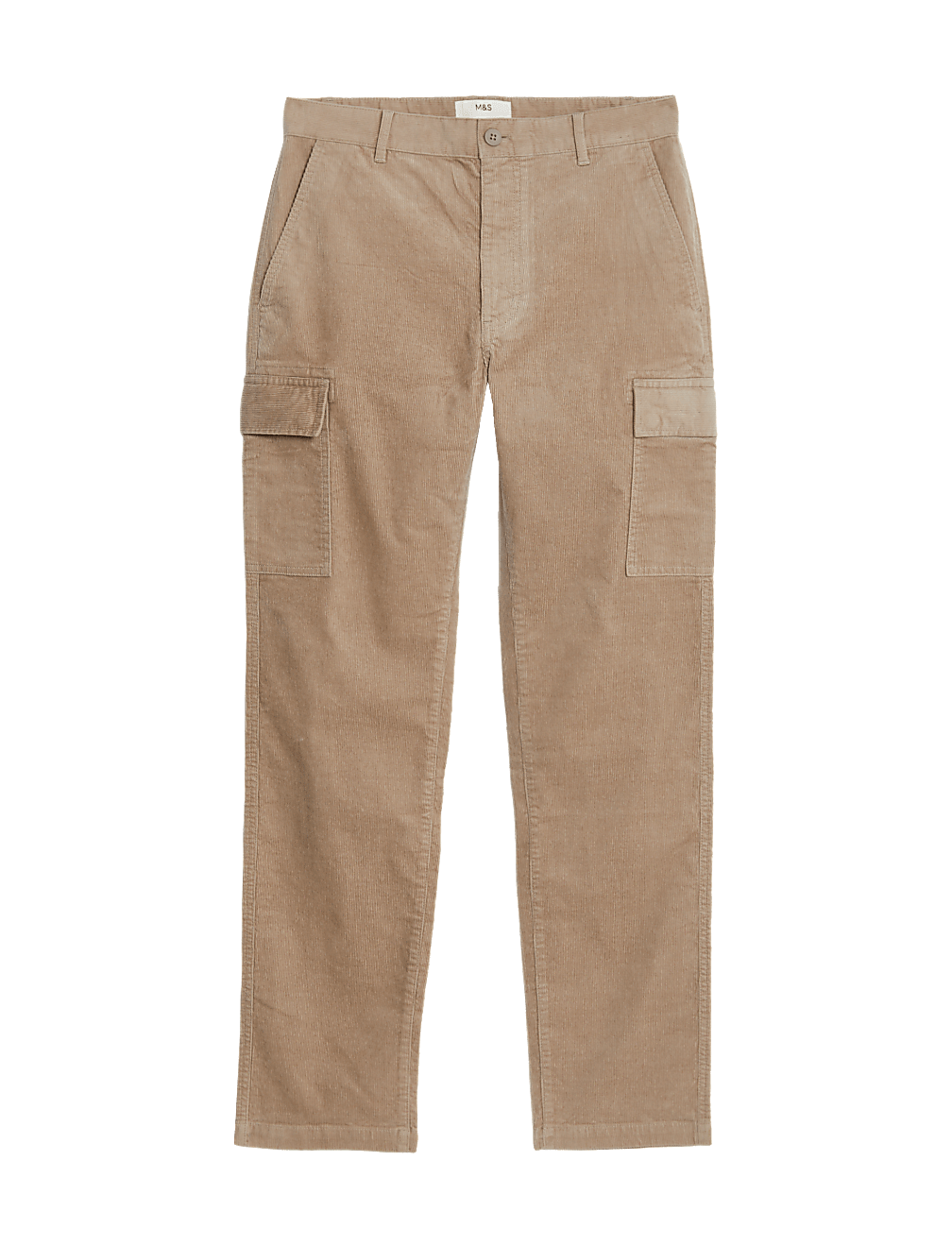 Straight Fit Corduroy Stretch Cargo Trousers
