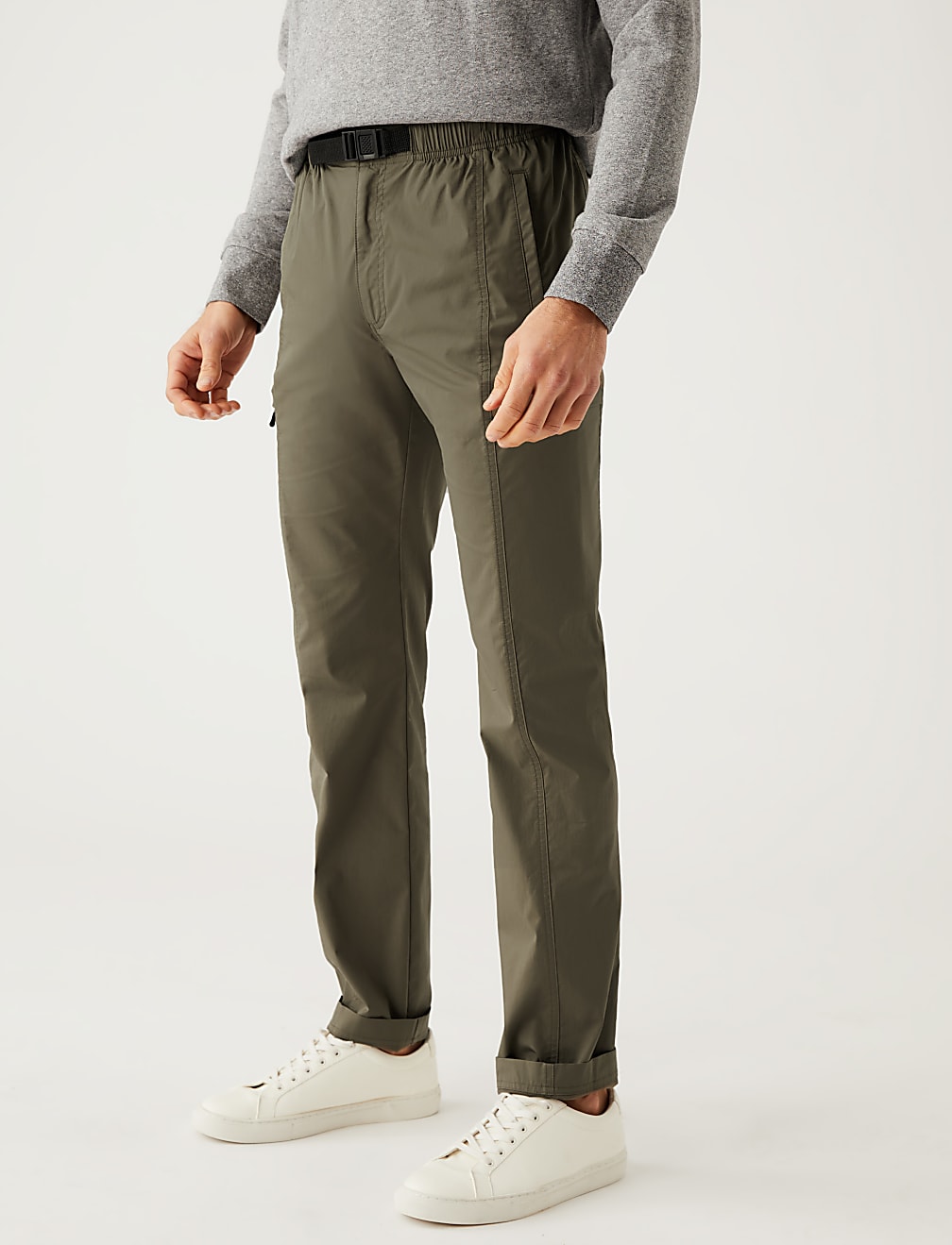 Slim Fit Belted Trekking Trousers