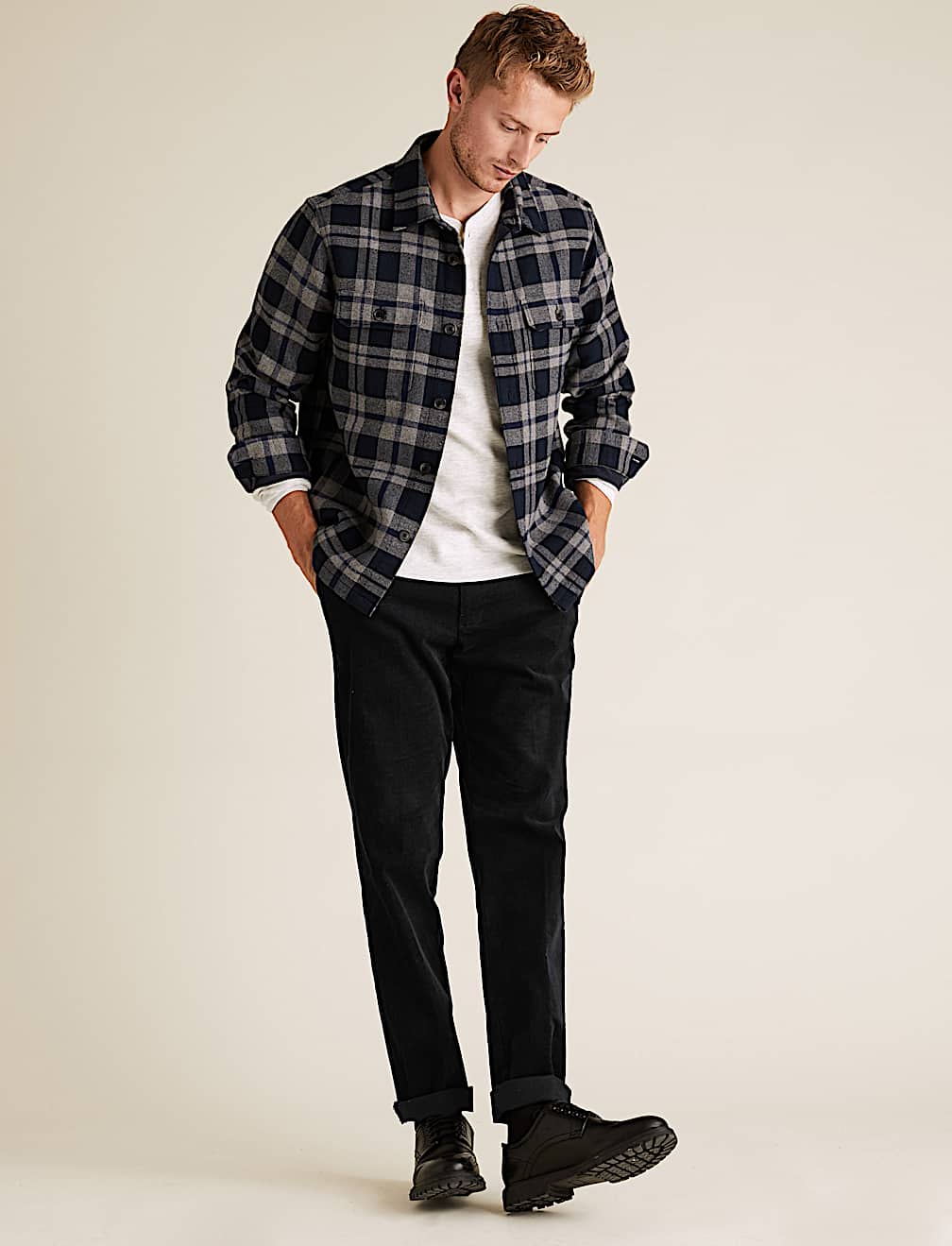 Regular Fit Corduroy Stretch Trousers