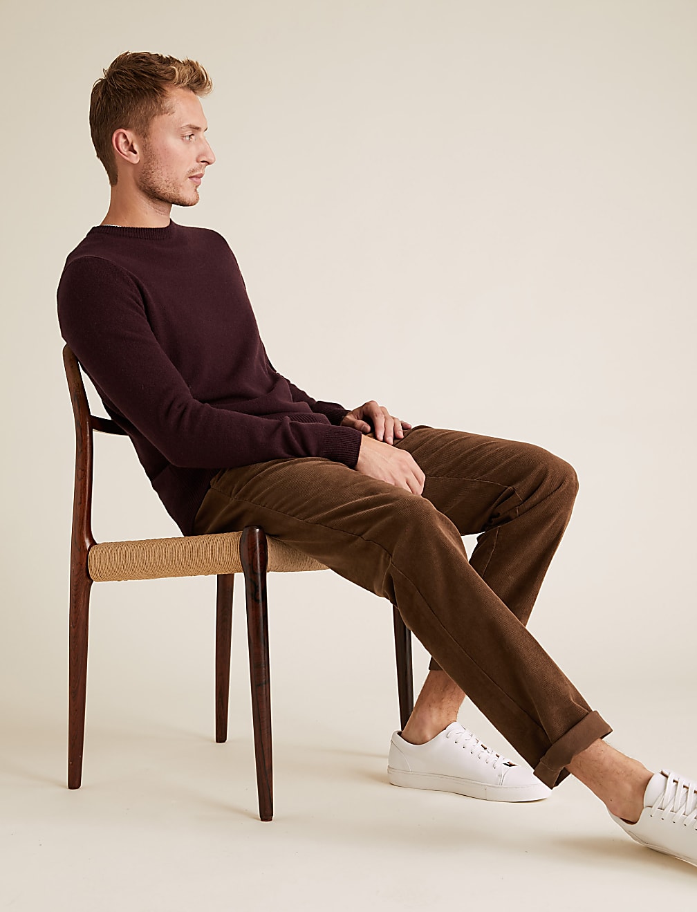 Regular Fit Corduroy Stretch Trousers