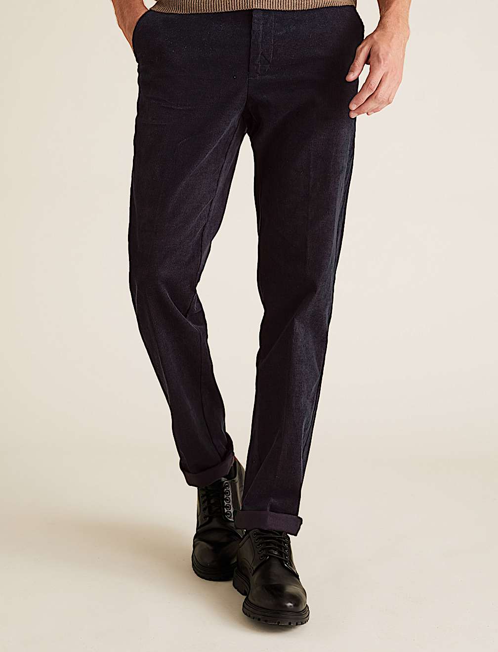 Regular Fit Corduroy Stretch Trousers