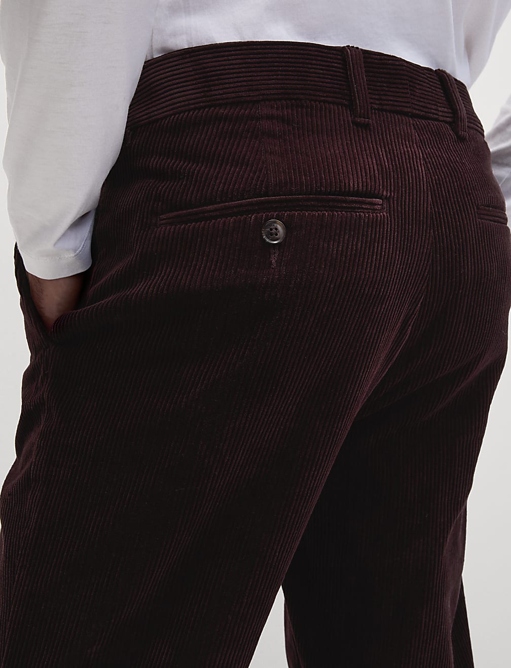 Regular Fit Luxury Single Pleat Corduroy Chinos