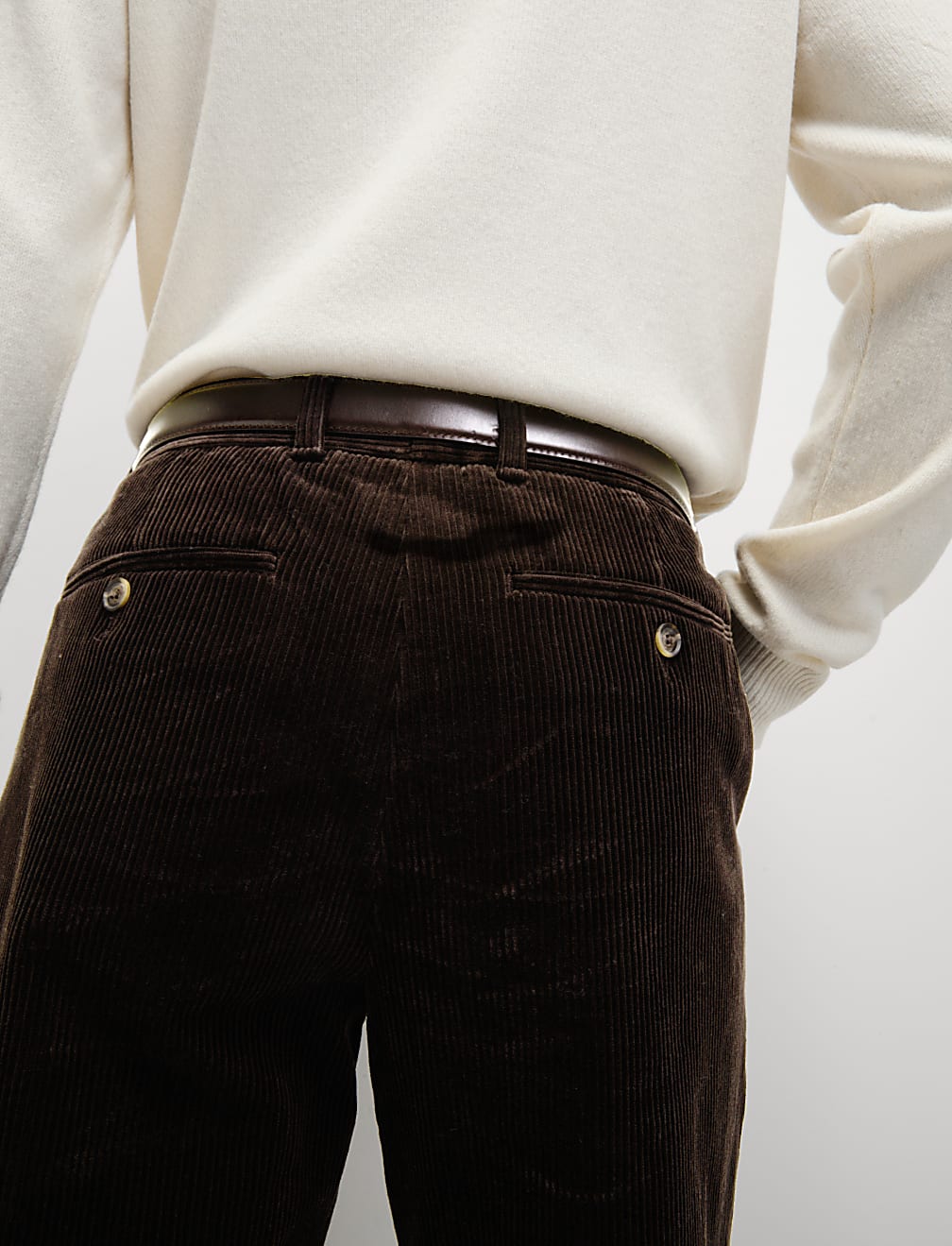 Regular Fit Luxury Single Pleat Corduroy Chinos