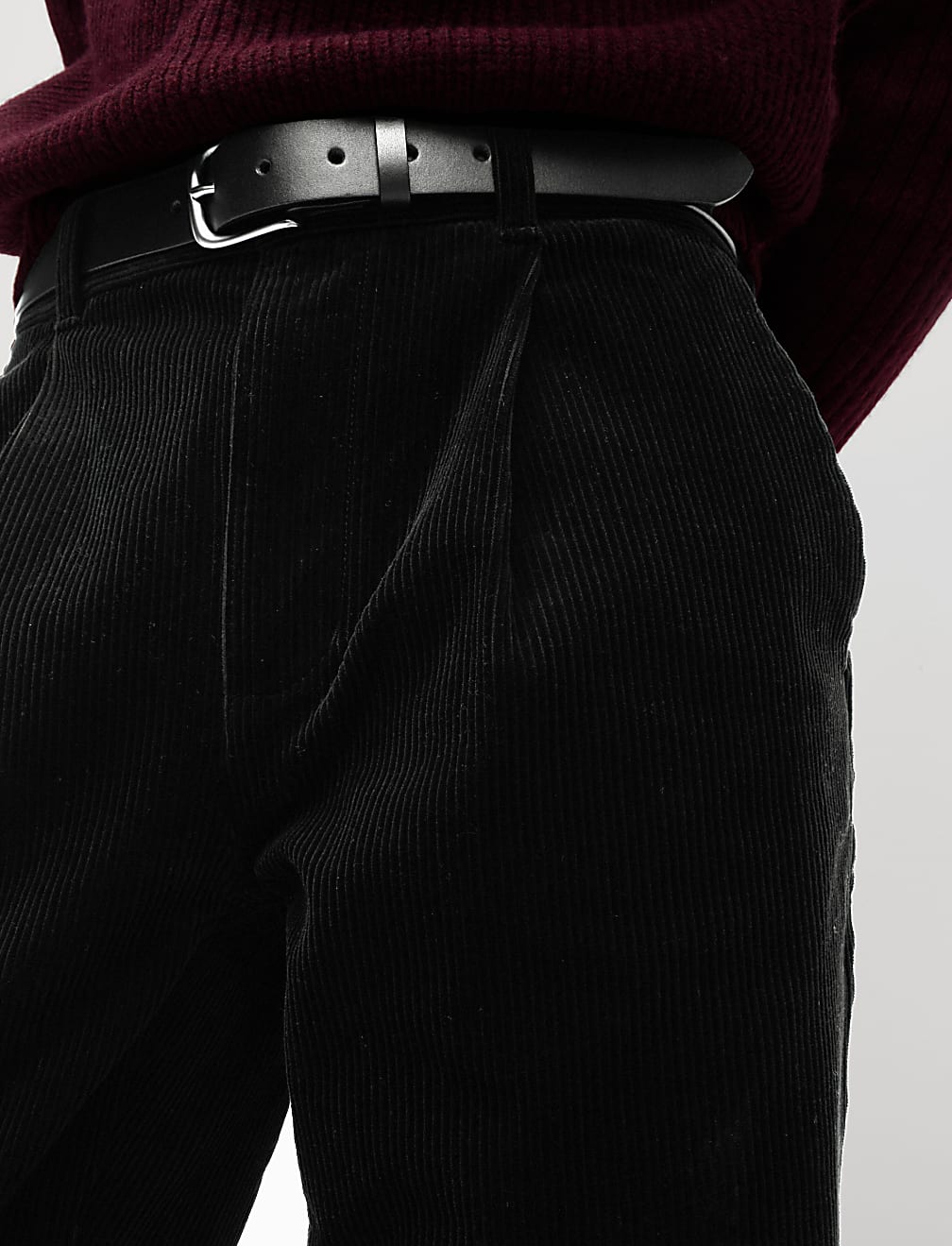 Regular Fit Luxury Single Pleat Corduroy Chinos