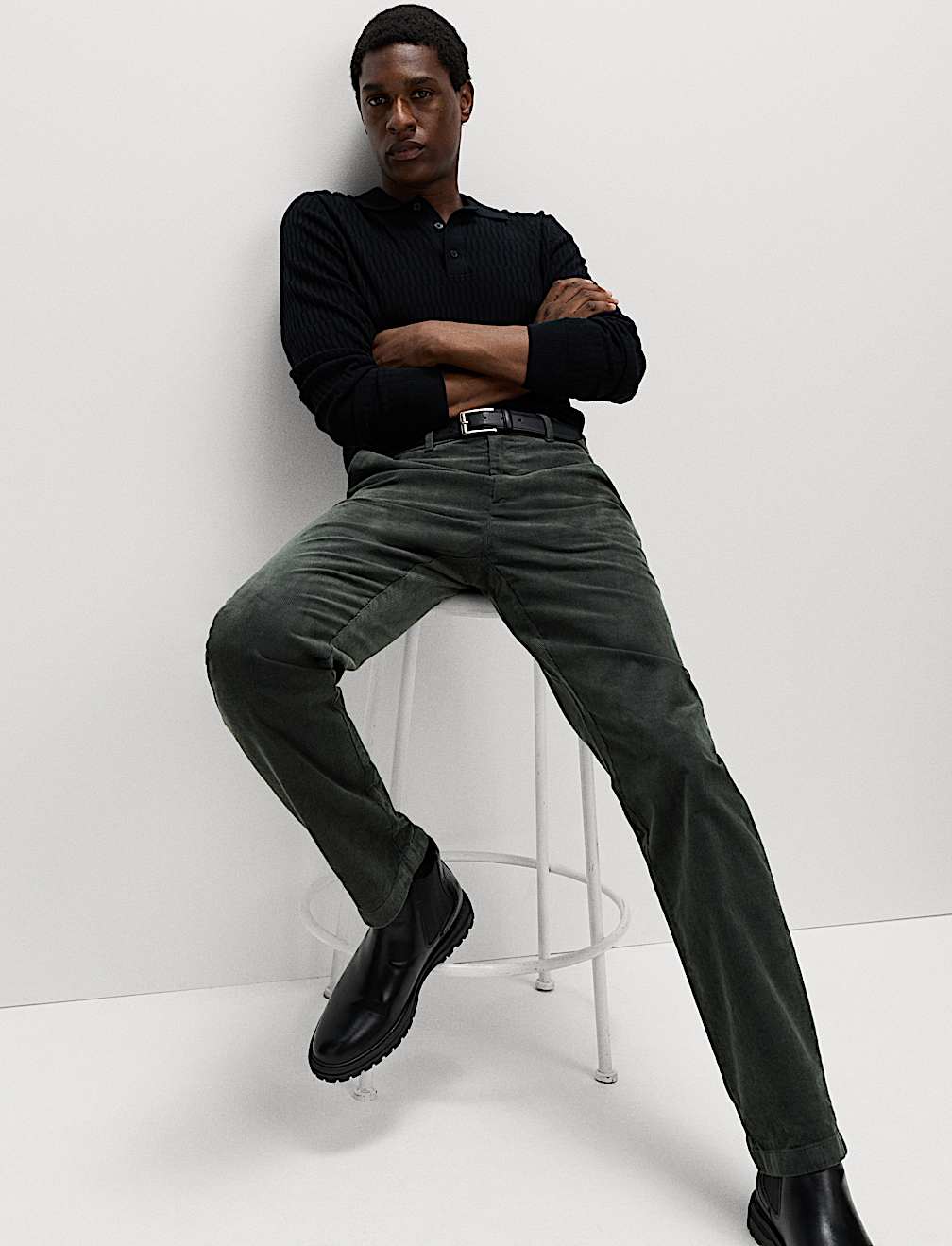 Regular Fit Corduroy Stretch Chinos