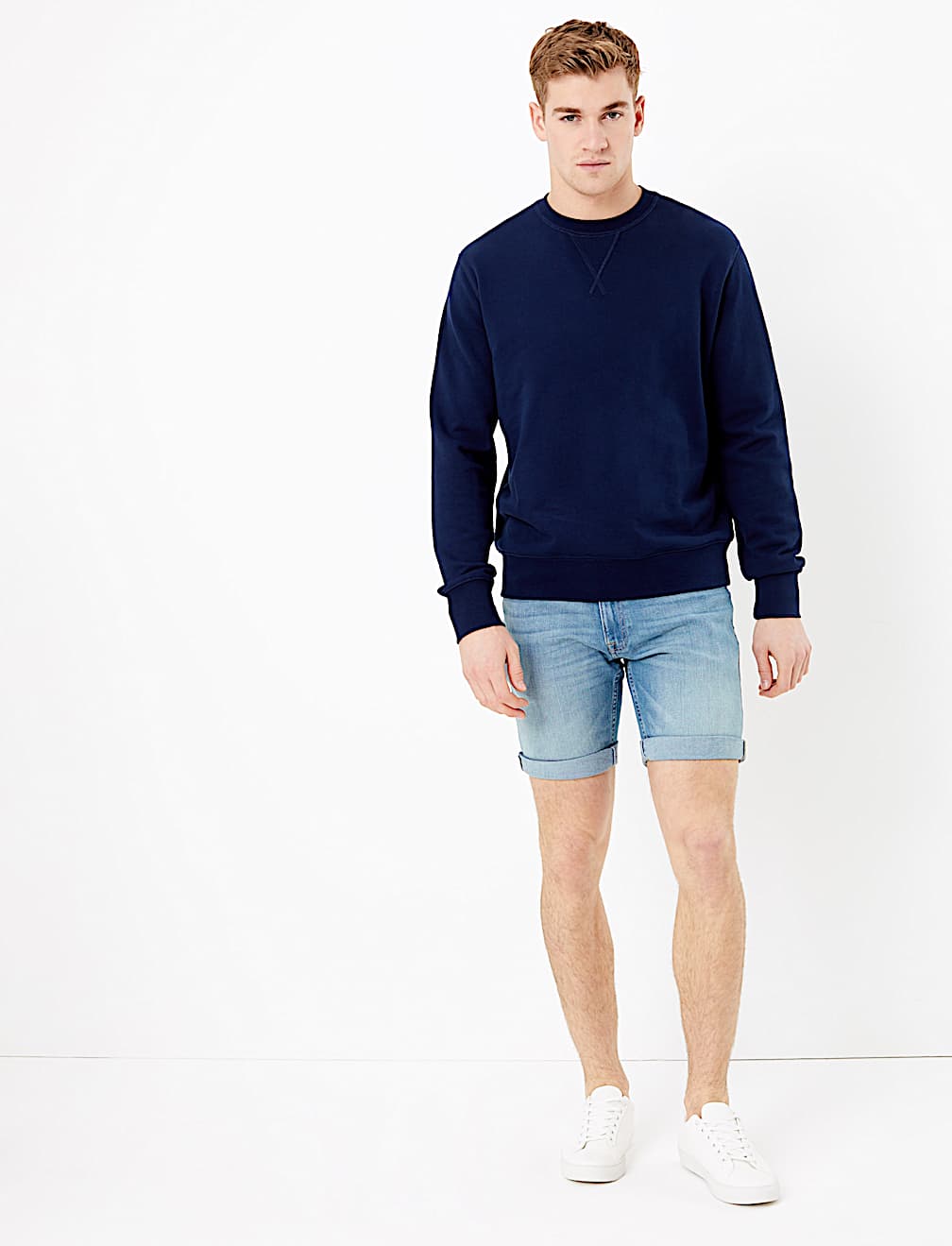 Slim Fit Organic Cotton Stretch Denim Shorts