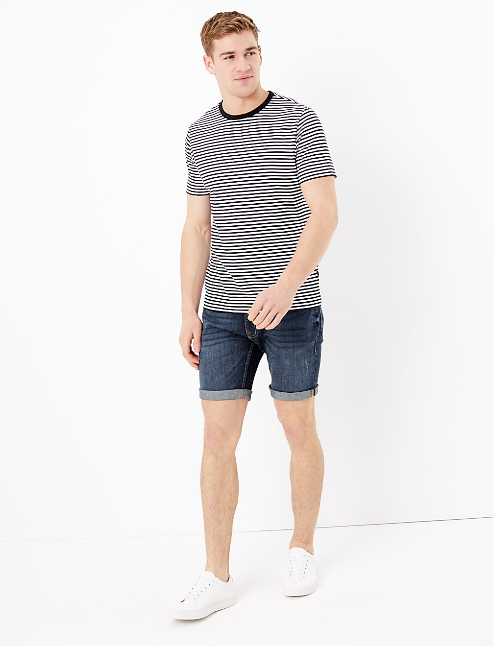 Slim Fit Organic Cotton Stretch Denim Shorts