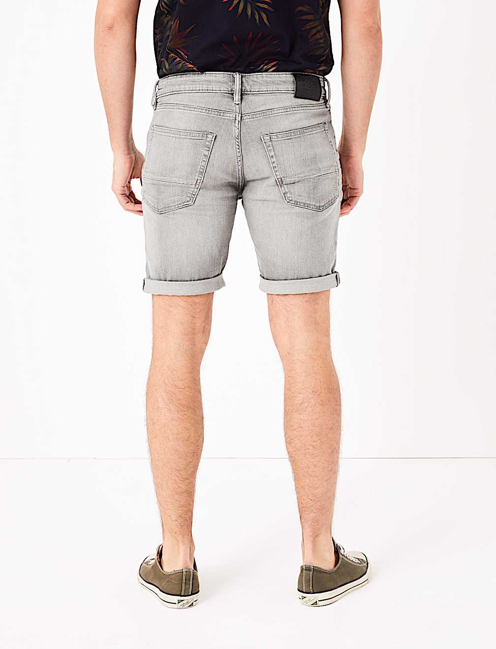 Slim Fit Organic Cotton Stretch Denim Shorts