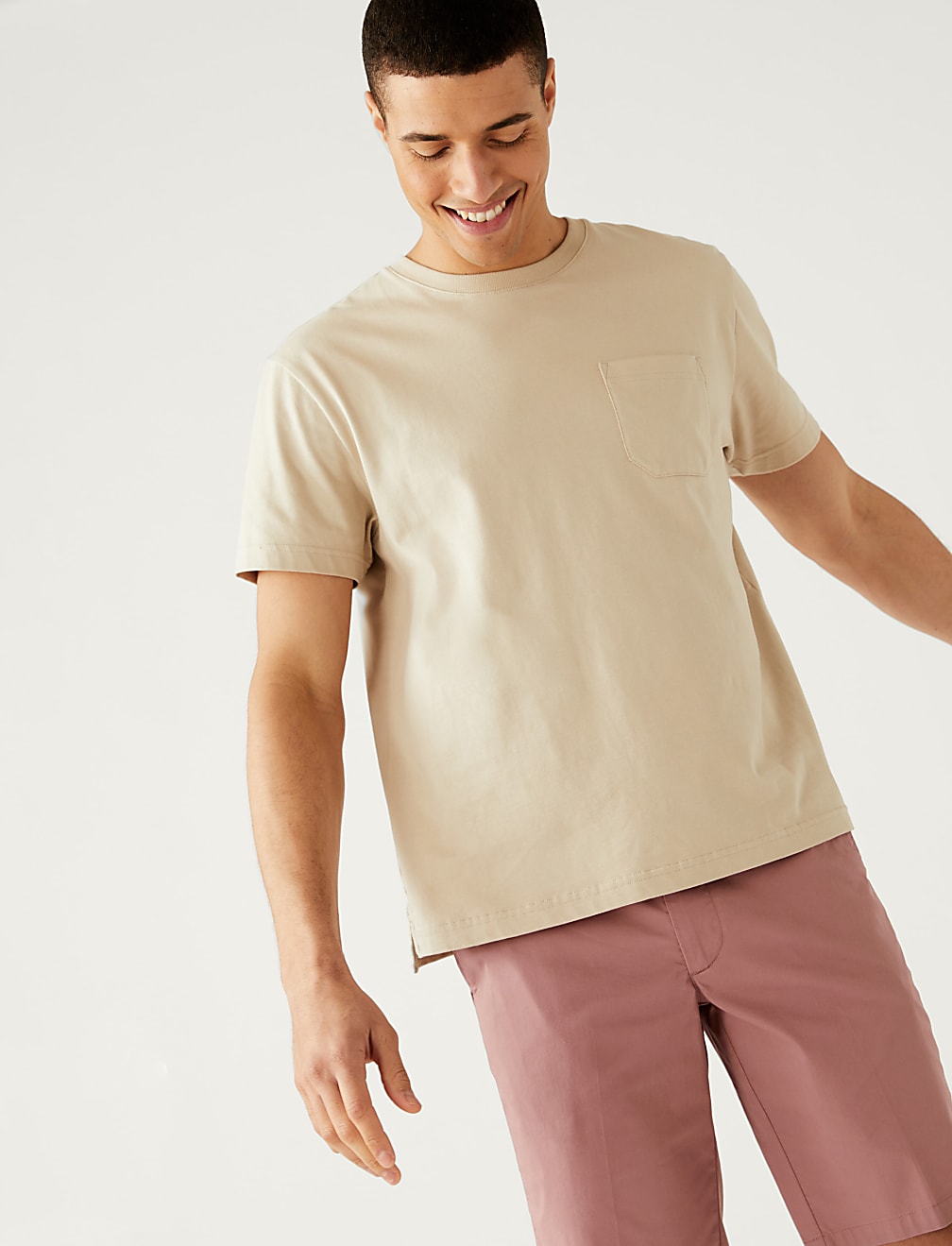 Cotton Mix Plain Regular Fit Chino Shorts