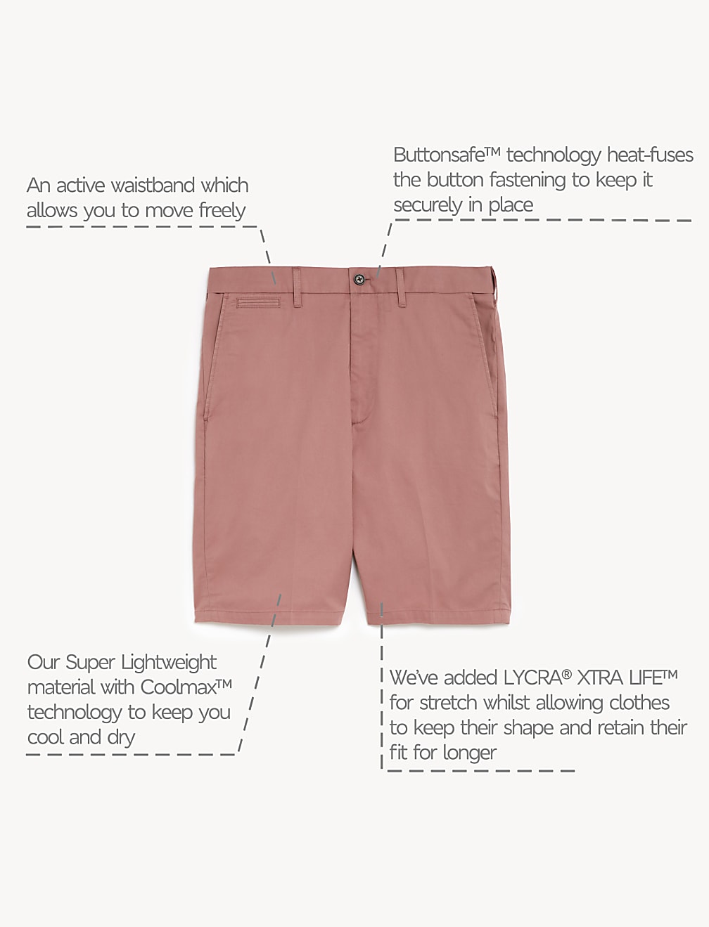 Cotton Mix Plain Regular Fit Chino Shorts