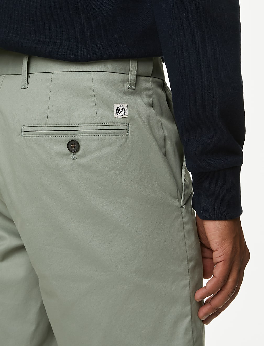 Cotton Mix Plain Regular Fit Chino Shorts