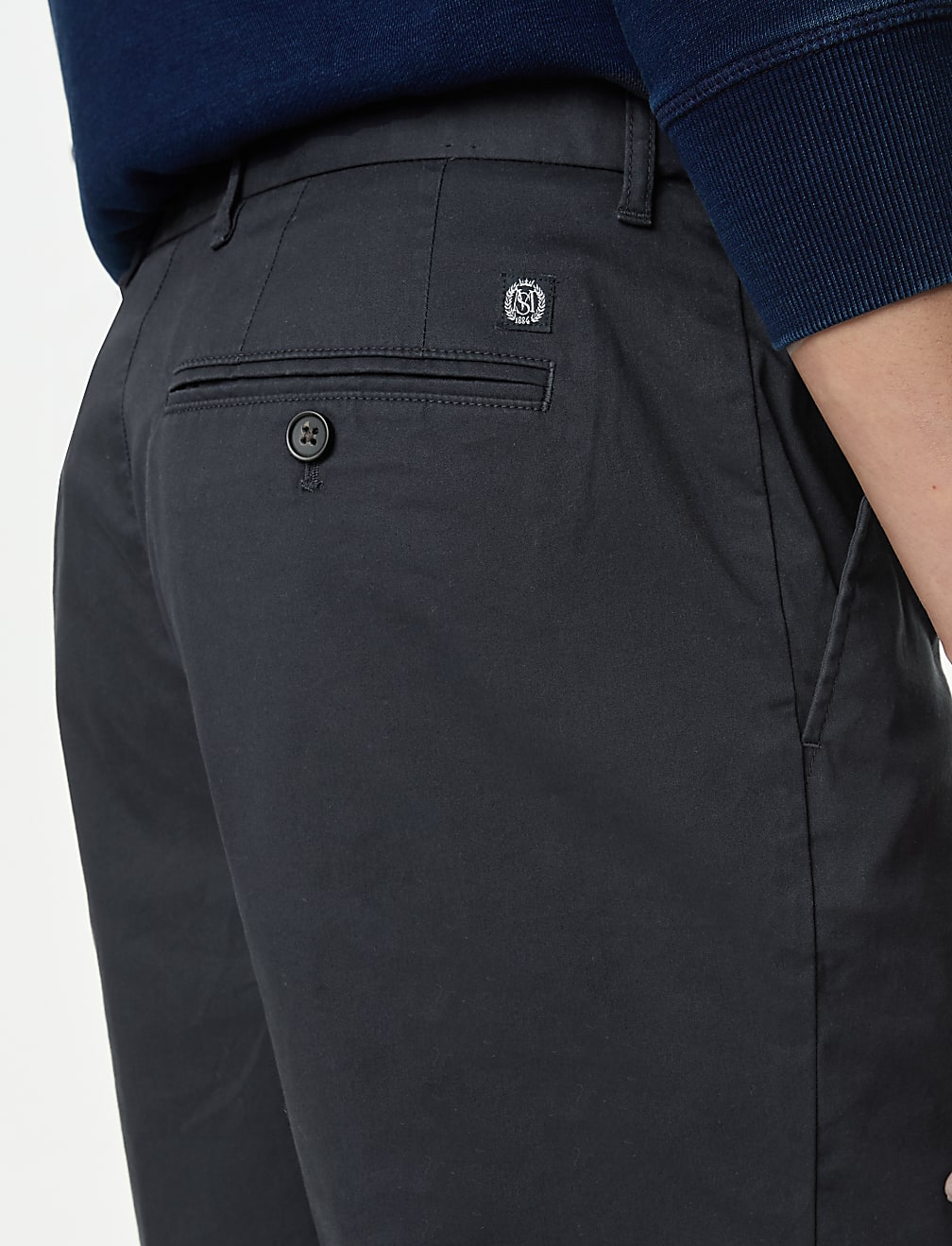 Cotton Mix Plain Regular Fit Chino Shorts