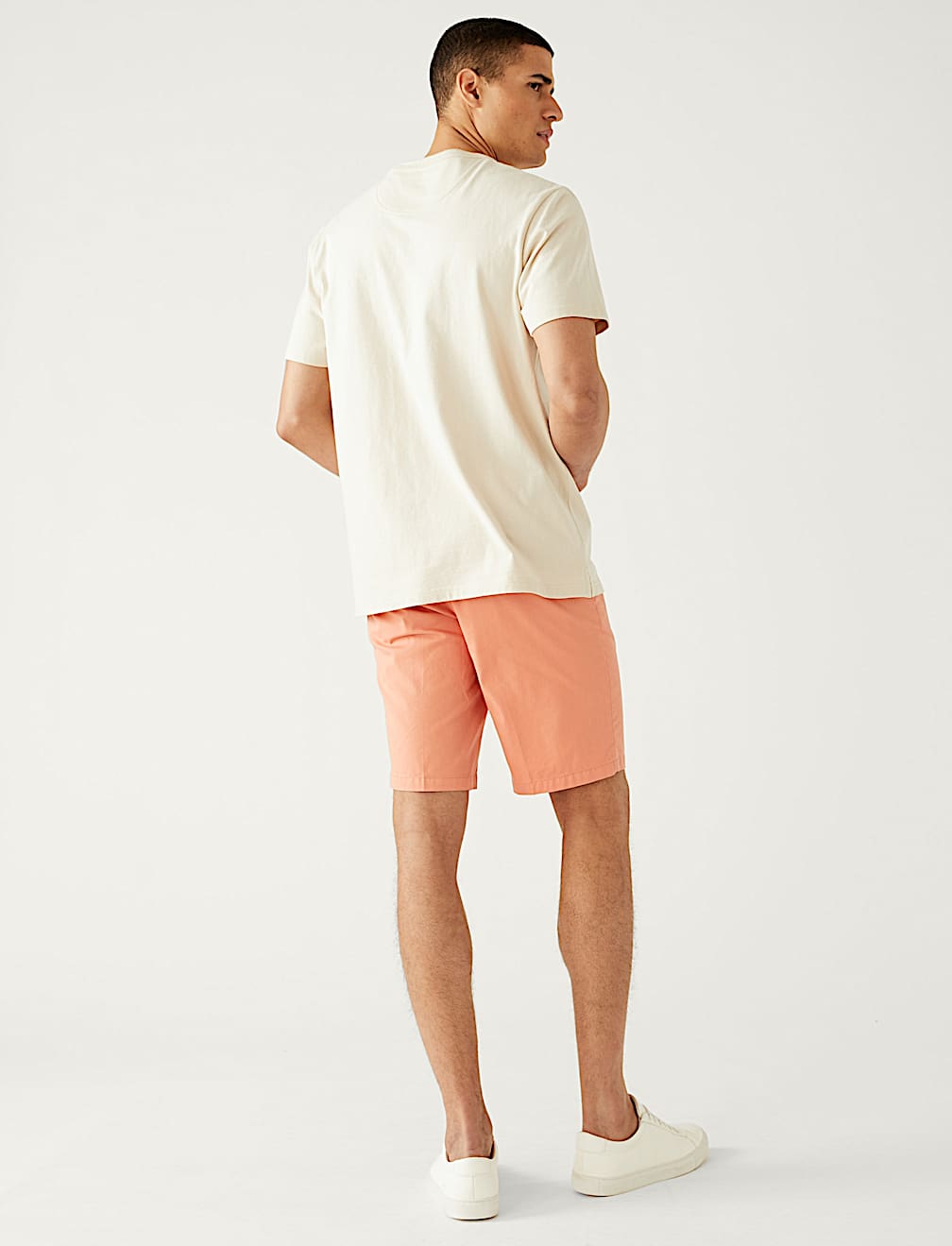 Cotton Mix Plain Regular Fit Chino Shorts