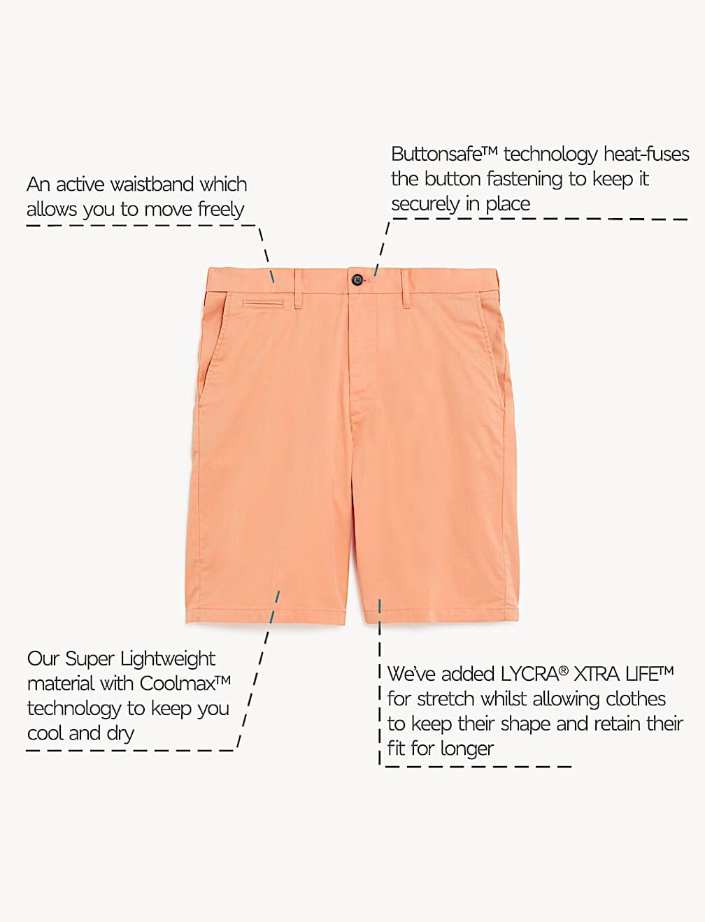 Cotton Mix Plain Regular Fit Chino Shorts