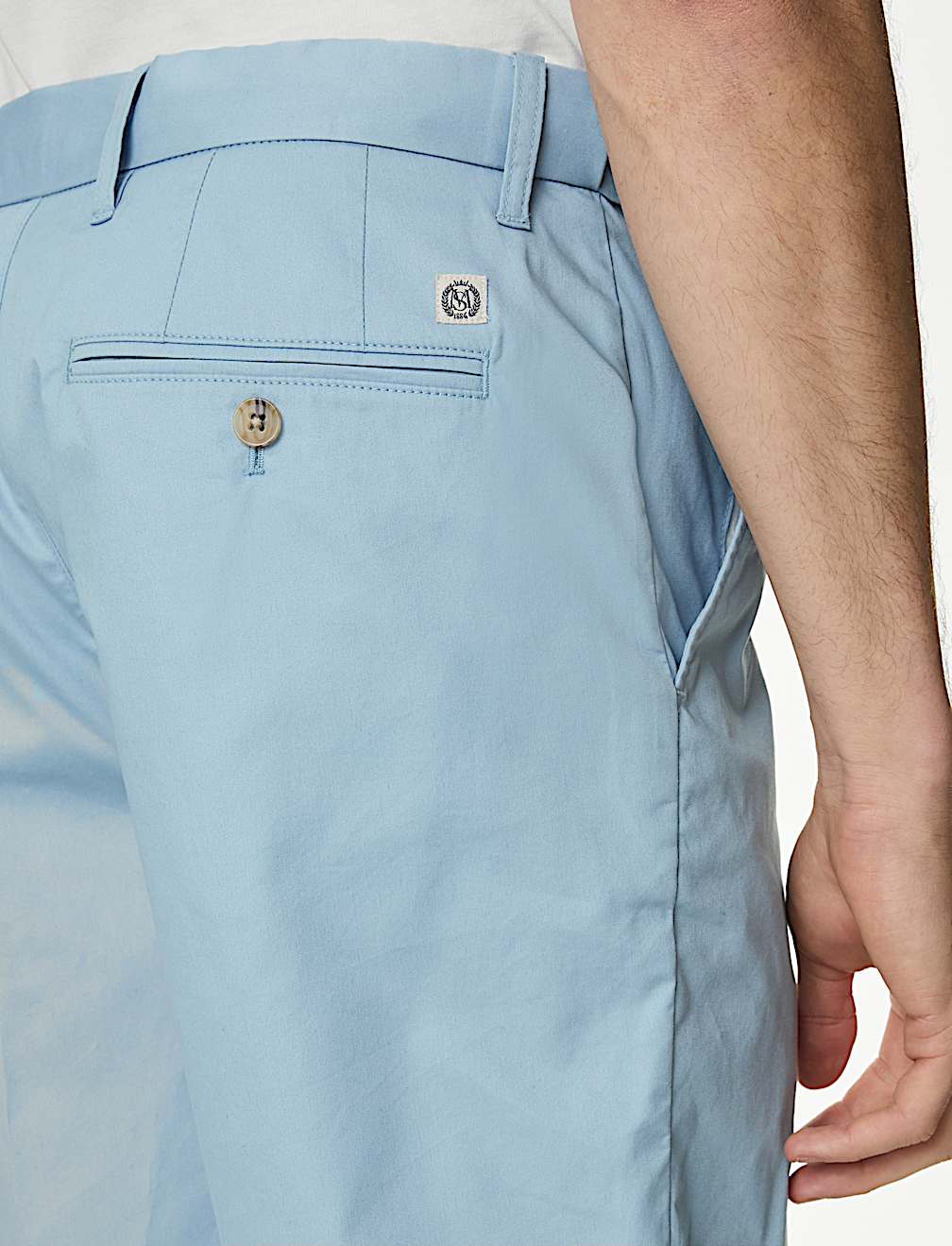 Cotton Mix Plain Regular Fit Chino Shorts
