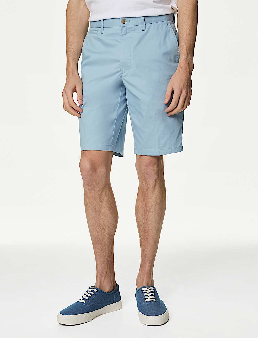 Cotton Mix Plain Regular Fit Chino Shorts