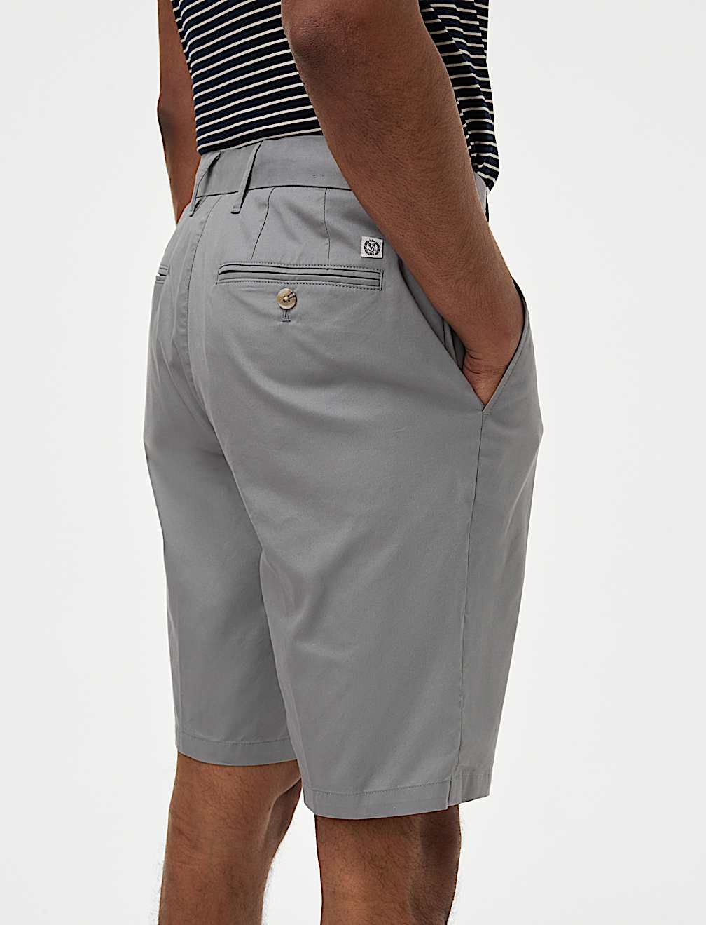 Cotton Mix Plain Regular Fit Chino Shorts