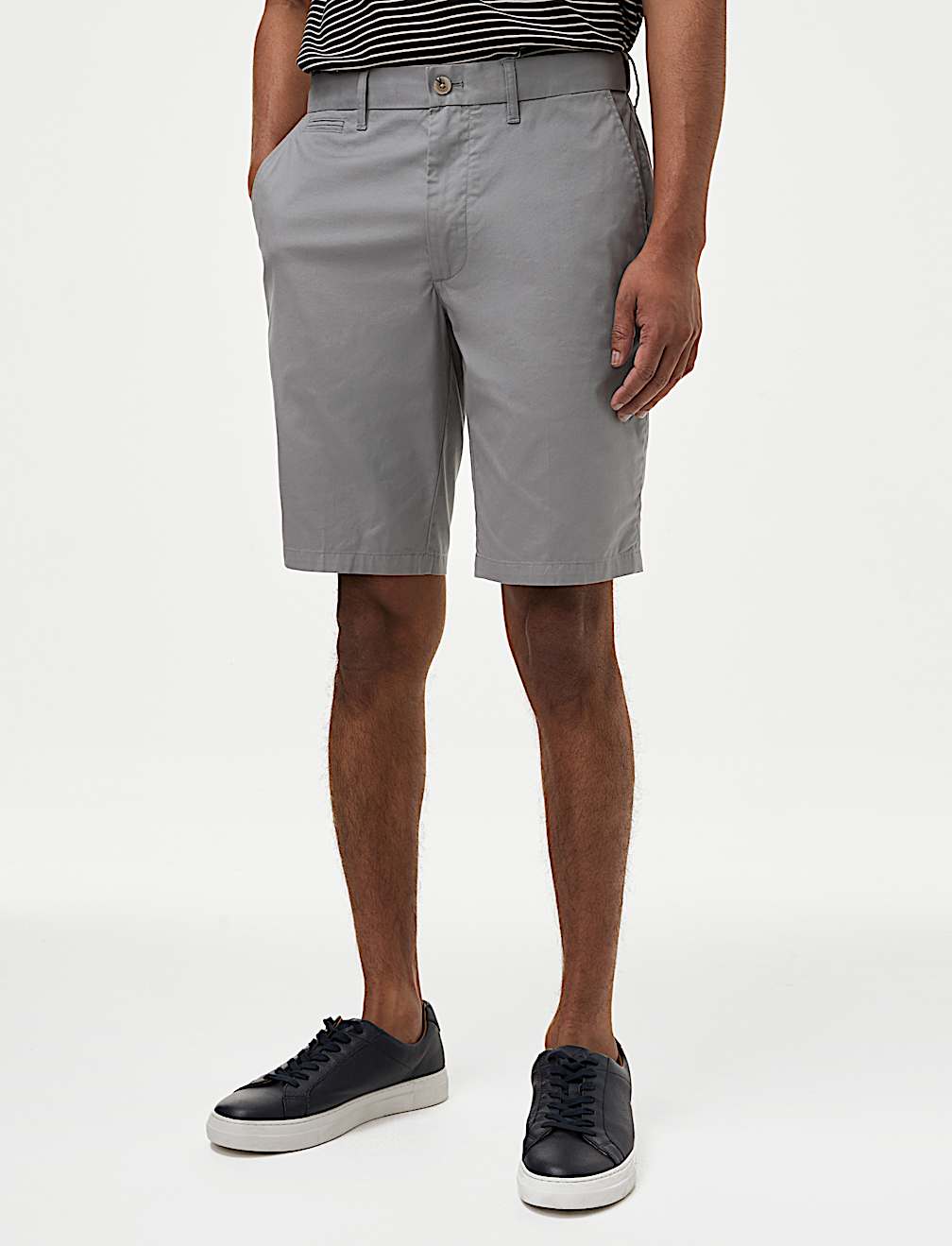 Cotton Mix Plain Regular Fit Chino Shorts
