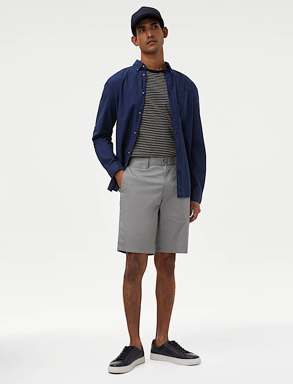 Cotton Mix Plain Regular Fit Chino Shorts
