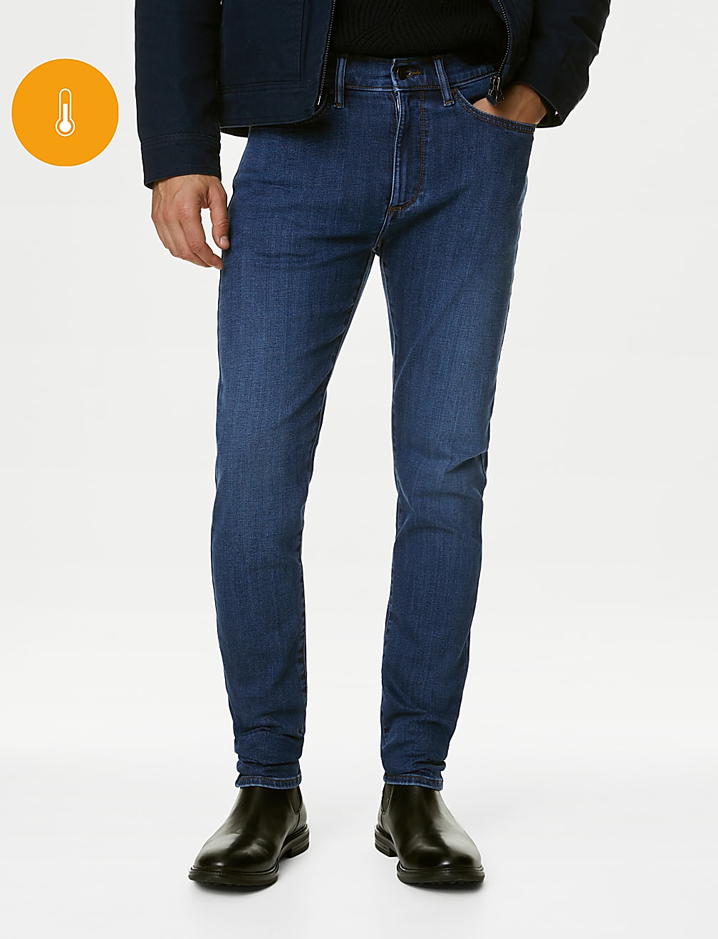 Slim Fit Stretch Jeans with Thermowarmth&trade;