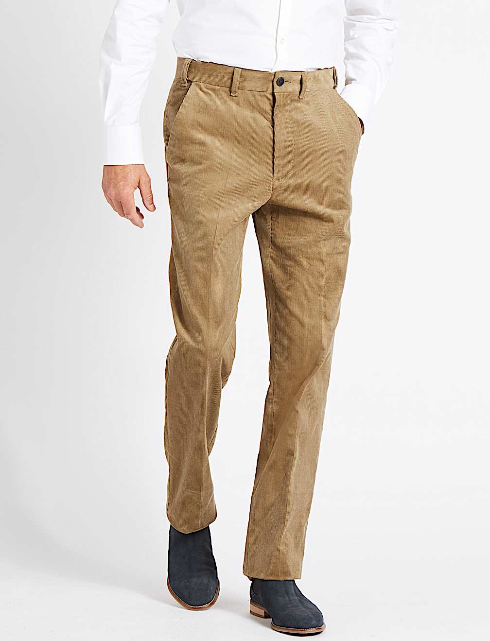 Regular Fit Pure Cotton Corduroy Trousers