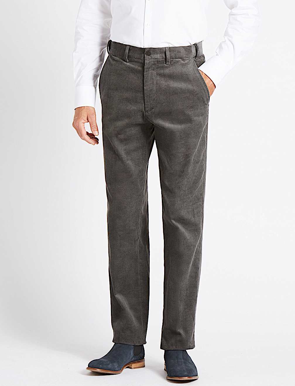 Regular Fit Pure Cotton Corduroy Trousers